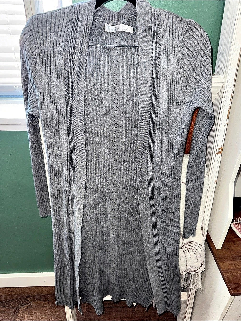 Time and Tru Gray Open Front Cardigan Size Small
